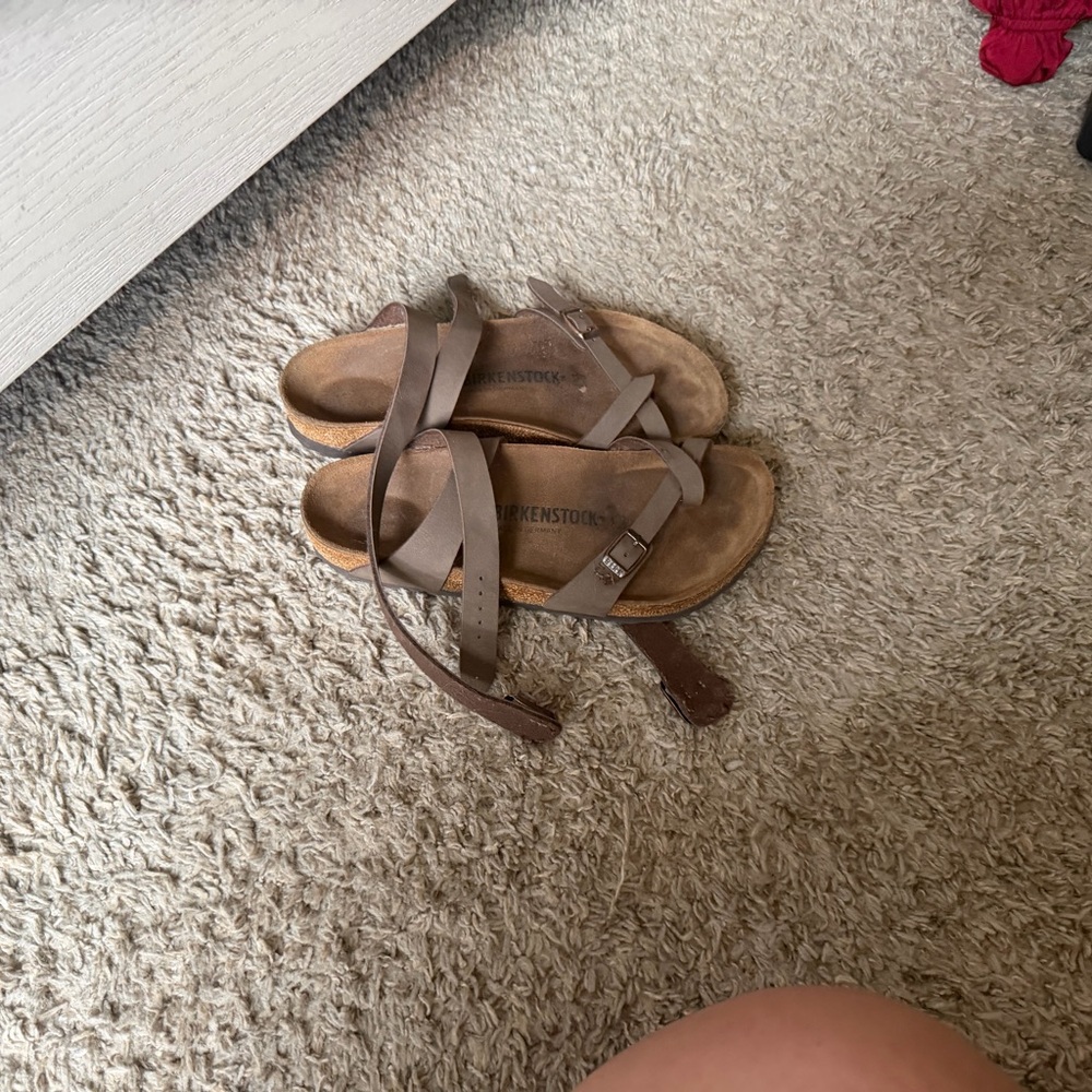 Birkenstock Taupe Strappy Sandals